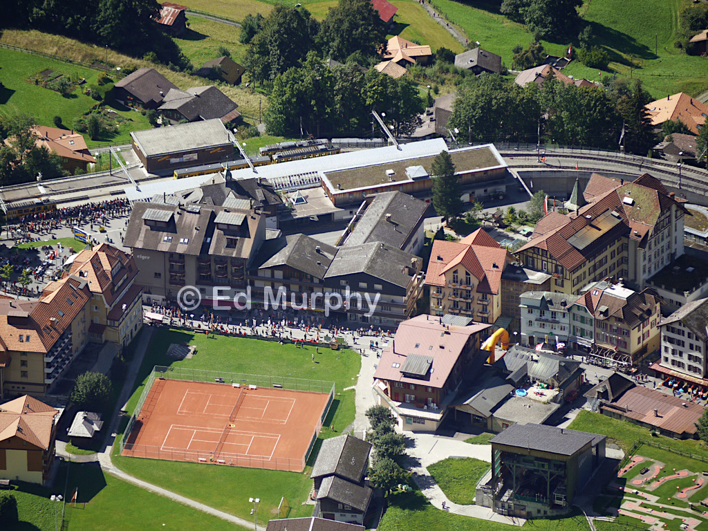 The Jungfrau Marathon passing through Wengen