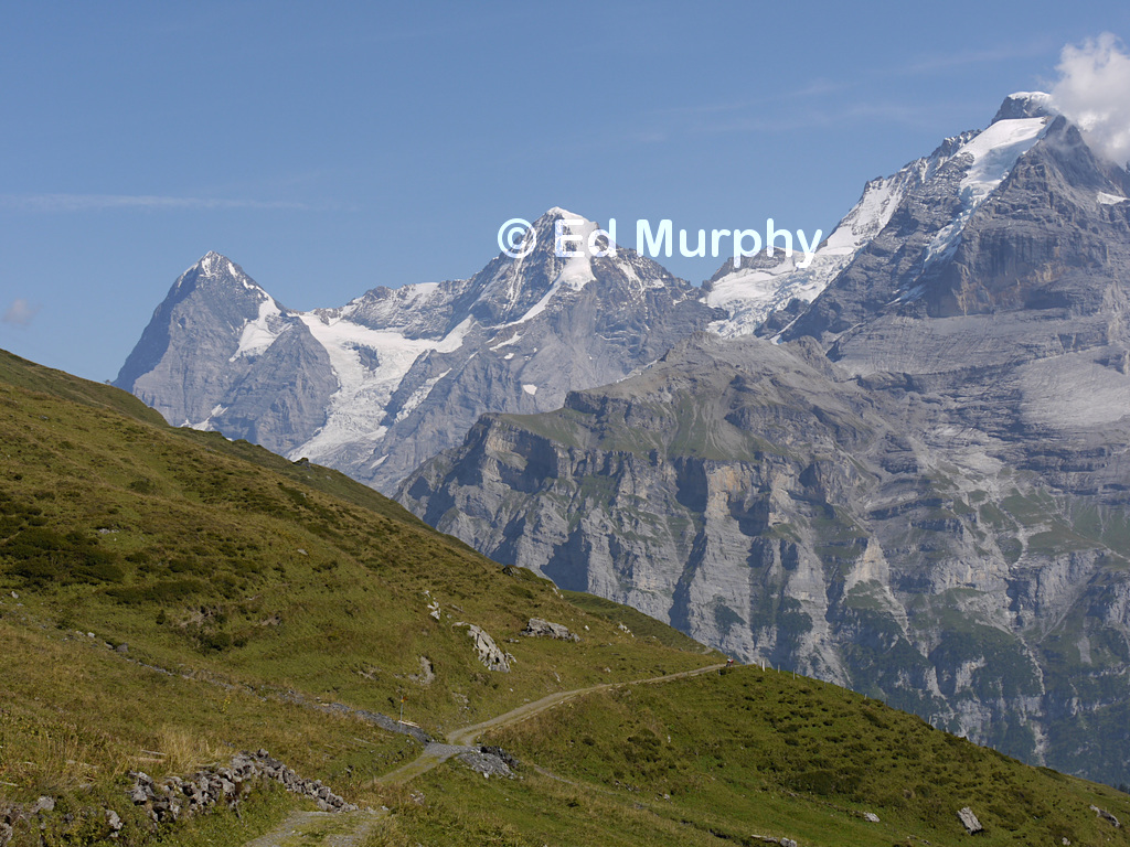 Eiger, M&ouml;nch and Jungfrau from the Schilt Valley