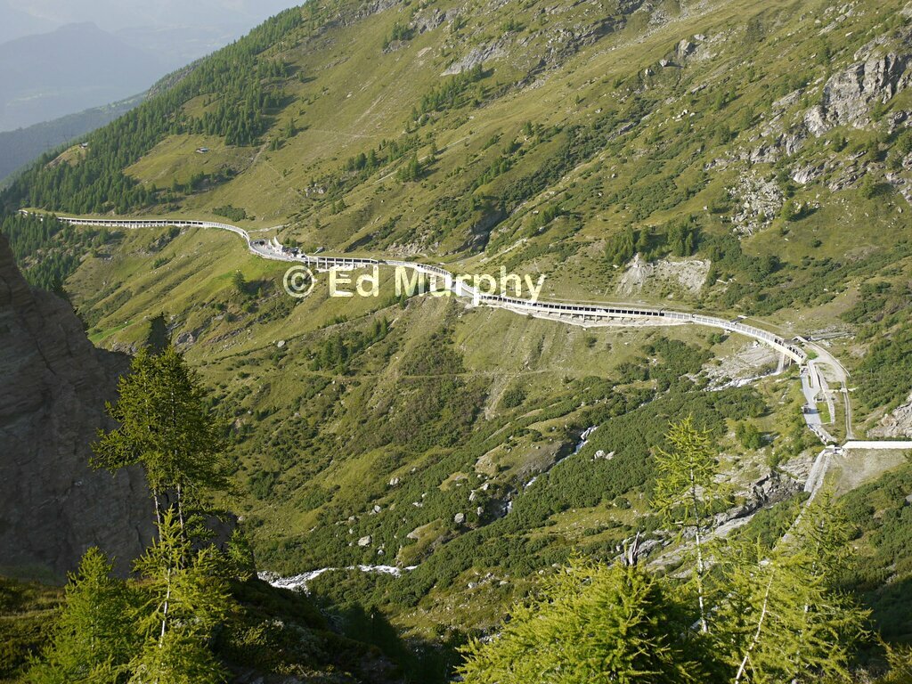 The Simplon Pass road down to Brig