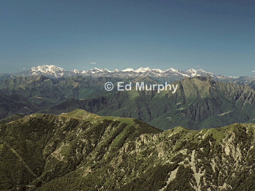 The Valaisian Alps seen from Monte Tamaro