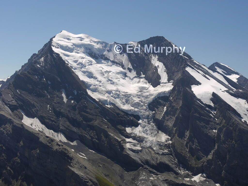 The Balmhorn (L) and the Altels (R) seen from the Outer Fisistock