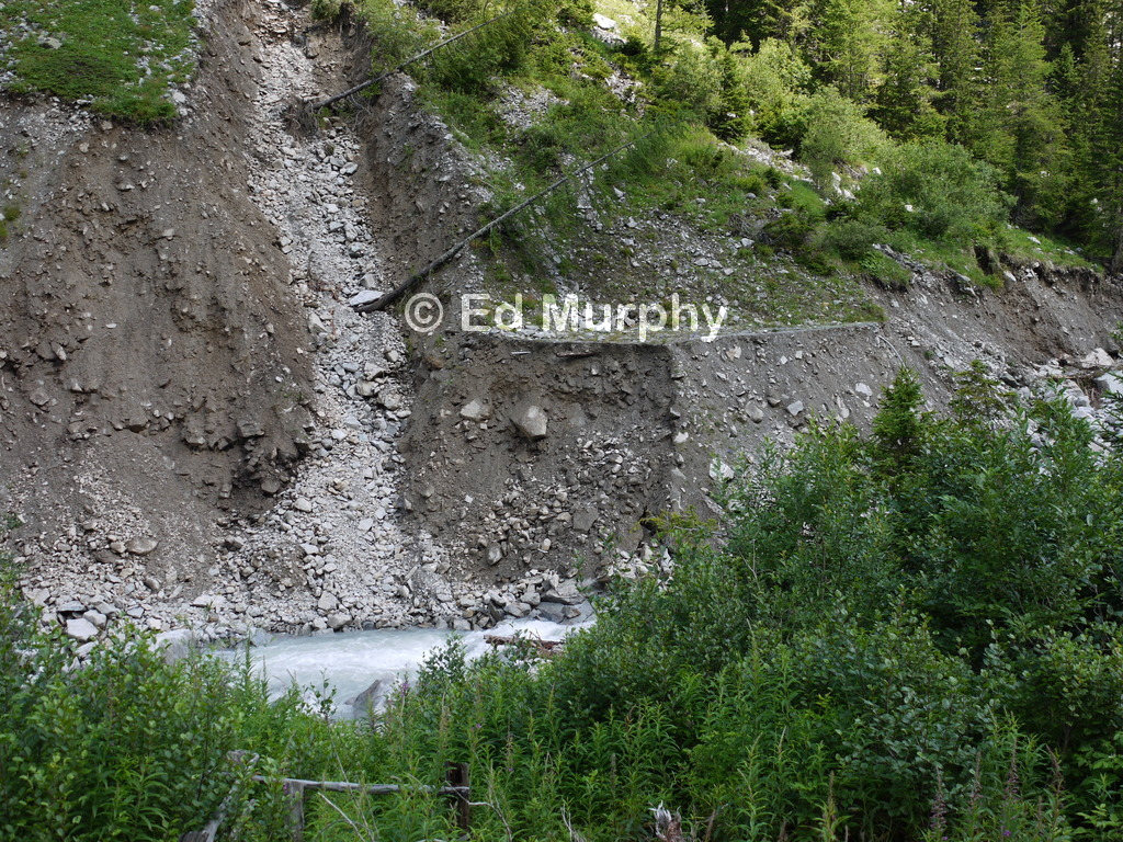 All that remained of the path after floods in the Gasterntal