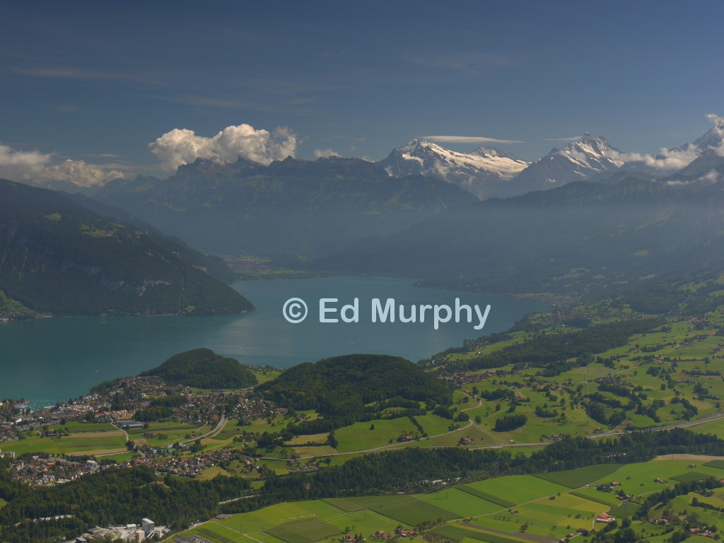 The view towards the high Oberland peaks from the Sonnighorn