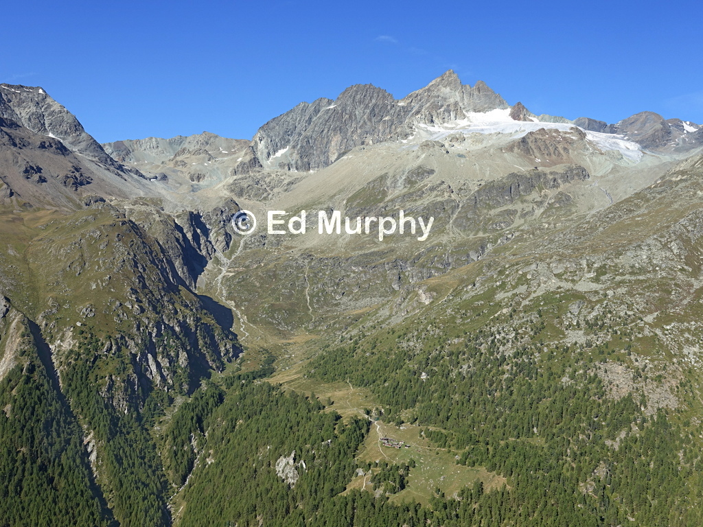 The Aiguilles Rouges d'Arolla from the track to the Col de Tsarmine