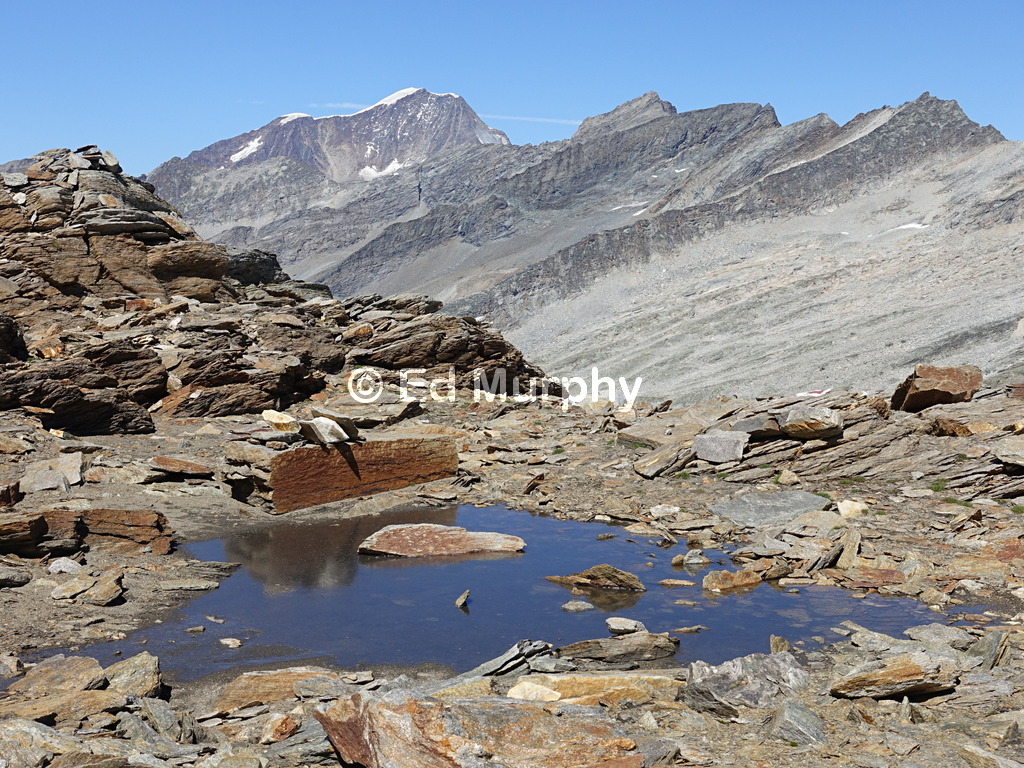 The view to the Weissmies from the track around the Jazzihorn