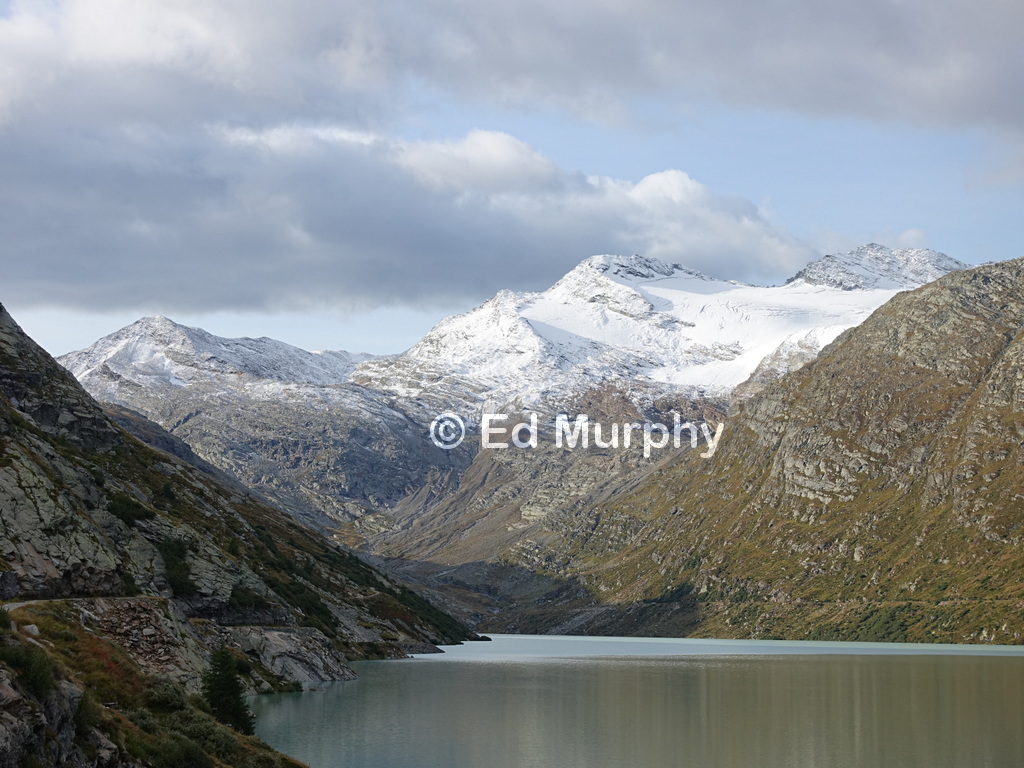 Late summer snow above Mattmark reservoir