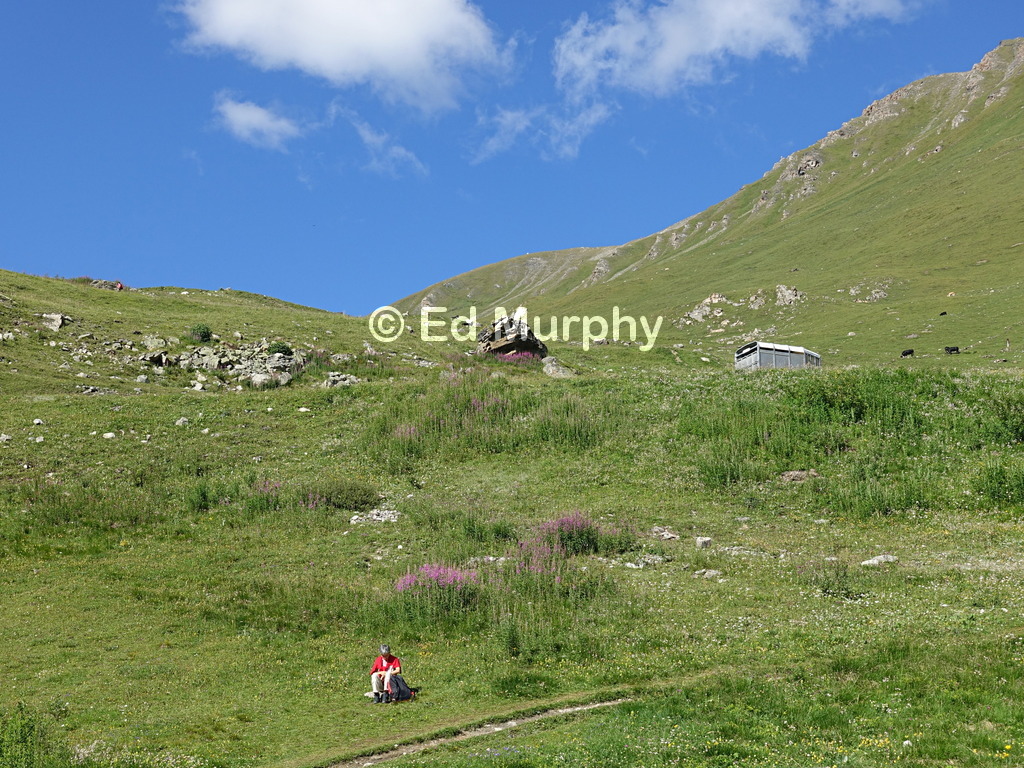 The start of the path to the Corne de Sorebois, the rounded hump in the background