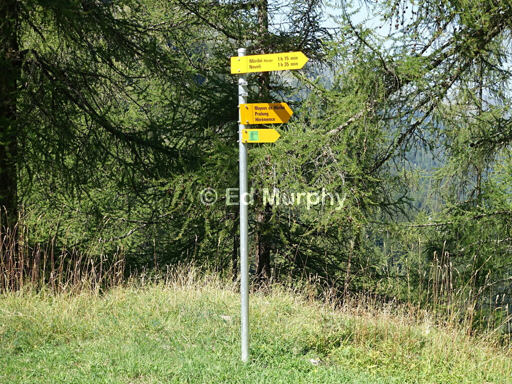 Unhelpful Wanderweg sign in the Val Dixence