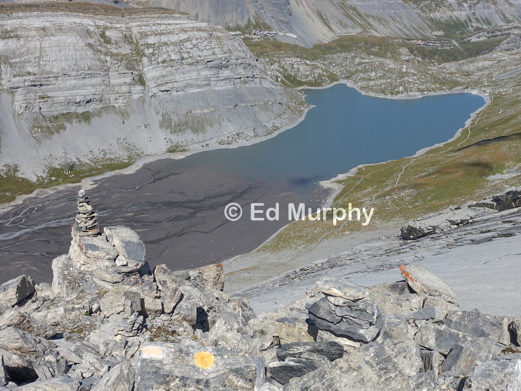 The Daubensee from the Plattenhorn Kreuzgipfel
