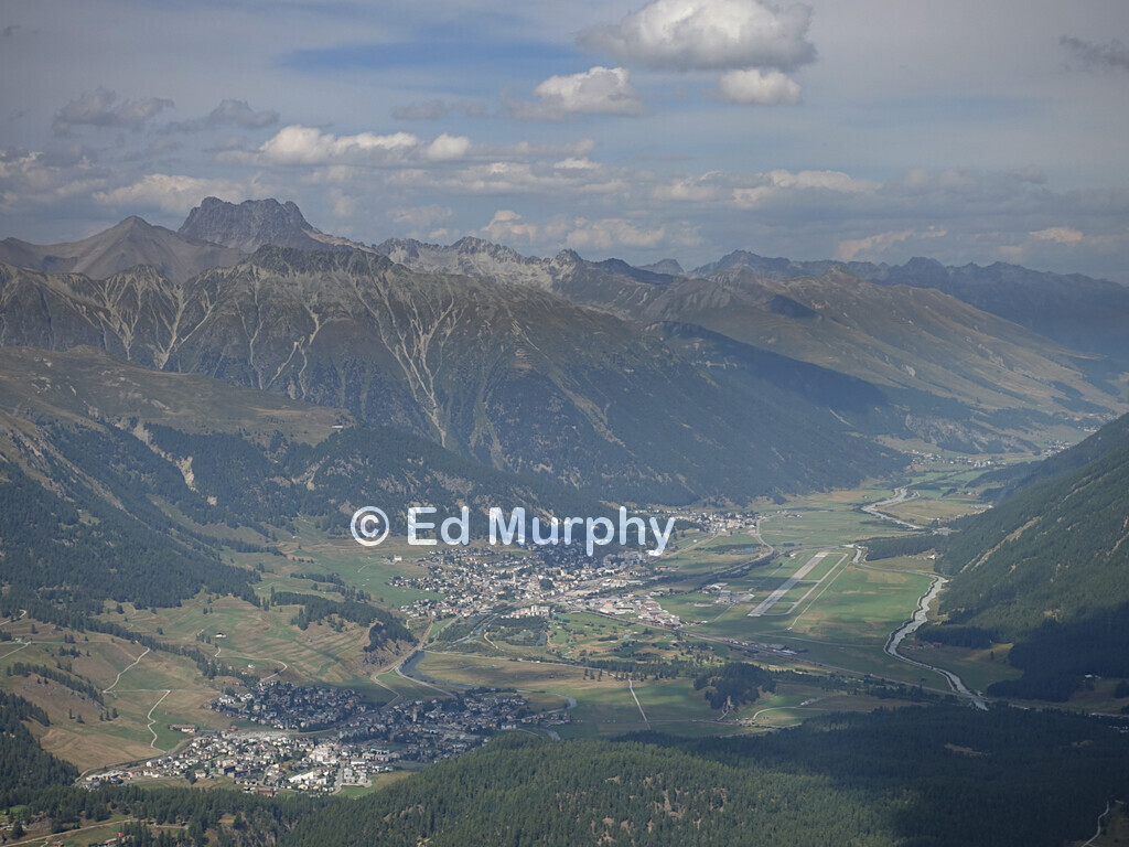 Looking down the Upper Engadine from Piz da l'Ova Cotschna's summit