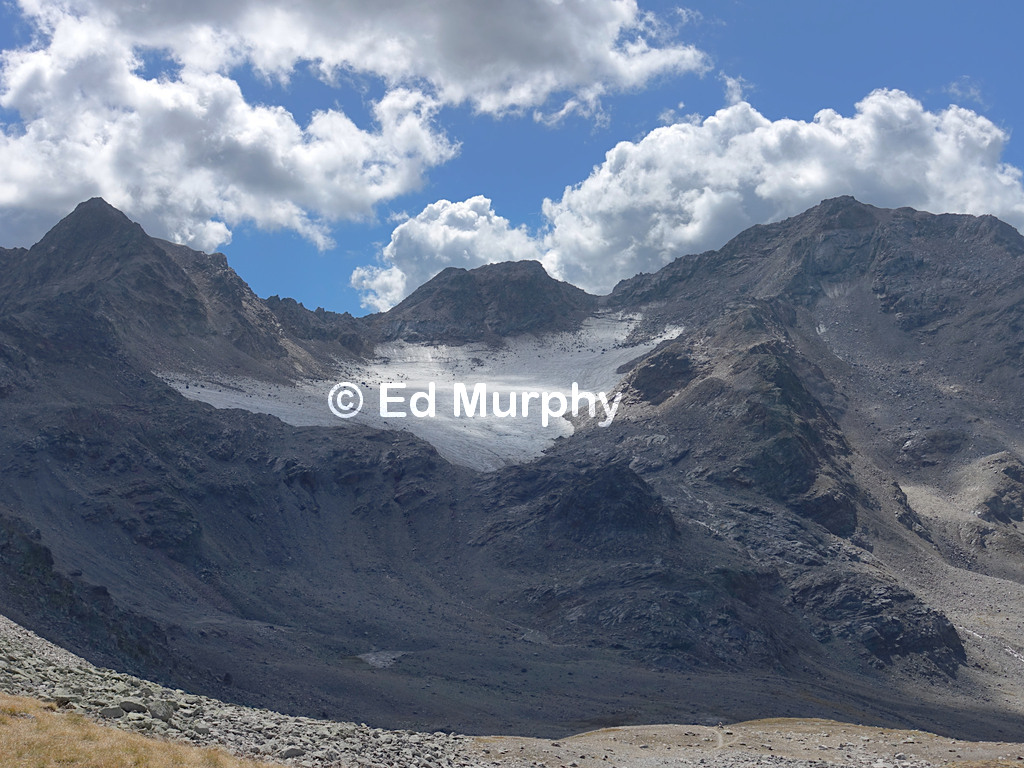 Piz Sesvenna and its receding glacier